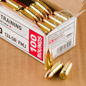 Photo detailing the 9MM NATO WINCHESTER 124 GRAIN FMJ (100 ROUNDS) for sale at AmmoMan.com.