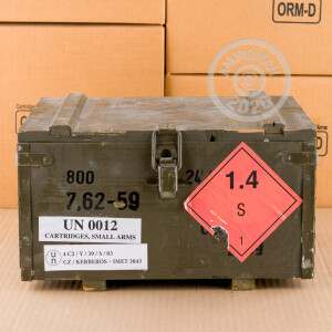 Photo detailing the 7.62X54R SELLIER & BELLOT MILITARY SURPLUS 148 GRAIN FMJ (800 ROUNDS IN HERMETICALLY SEALED CASE) *CORROSIVE* for sale at AmmoMan.com.