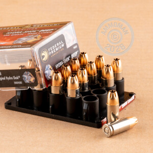 A photograph of 20 rounds of 135 grain 9mm Luger ammo with a JHP bullet for sale.