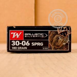 Image of the 30-06 SPRINGFIELD WINCHESTER BALLISTIC SILVERTIP 180 GRAIN POLYMER TIP (20 ROUNDS) available at AmmoMan.com.