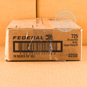 Photo detailing the 22 LR FEDERAL CHAMPION 36 GRAIN CPHP (3250 ROUNDS) for sale at AmmoMan.com.