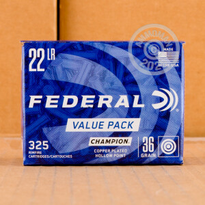 Image of the 22 LR FEDERAL CHAMPION 36 GRAIN CPHP (3250 ROUNDS) available at AmmoMan.com.