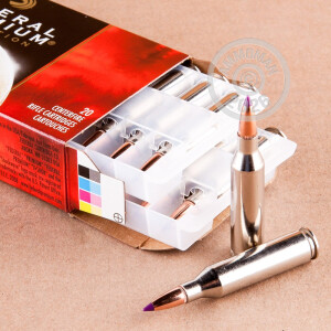 Photo detailing the 243 WIN FEDERAL VITAL-SHOK 55 GRAIN NOSLER BALLISTIC TIP (20 ROUNDS) for sale at AmmoMan.com.