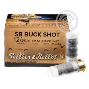 Image of the 12 GAUGE SELLIER & BELLOT 2-3/4" #1 BUCK (250 SHELLS) available at AmmoMan.com.