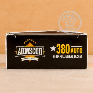 Photo detailing the 380 ACP ARMSCOR 95 GRAIN FMJ (50 ROUNDS) for sale at AmmoMan.com.
