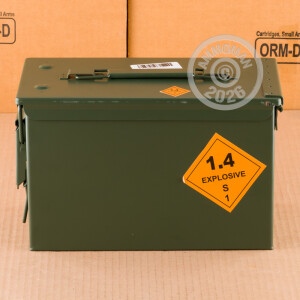 A photograph detailing the bulk 5.56x45mm ammo with Penetrator bullets made by OMPC.