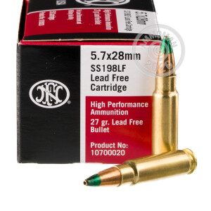 Image of the 5.7X28MM FN HERSTAL 27 GRAIN LEAD FREE JHP (50 ROUNDS) available at AmmoMan.com.