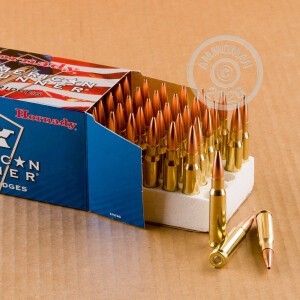 Photo detailing the 308 WIN HORNADY AMERICAN GUNNER 155 GRAIN HPBT (50 ROUNDS) for sale at AmmoMan.com.