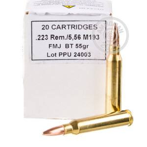 A photo of a box of Prvi Partizan ammo in 5.56x45mm.