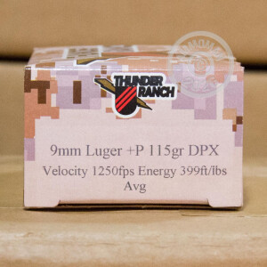 Image of 9MM LUGER +P CORBON THUNDER RANCH 115 GRAIN DPX (20 ROUNDS)