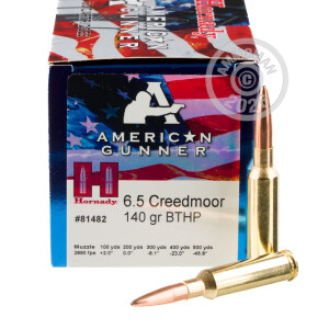 Photo of 6.5MM CREEDMOOR Hollow-Point Boat Tail (HP-BT) ammo by Hornady for sale.