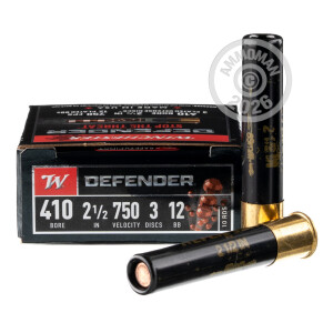 Photo detailing the 410 BORE WINCHESTER PDX1 DEFENDER 2-1/2" 3DD (10 ROUNDS) for sale at AmmoMan.com.