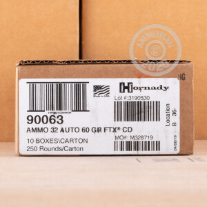 Photograph showing detail of 32 ACP HORNADY CRITICAL DEFENSE 60 GRAIN FTX (25 ROUNDS)