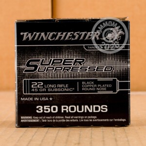 Image of Winchester .22 Long Rifle bulk rimfire ammunition.
