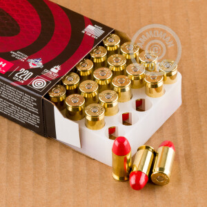 A photograph detailing the .45 Automatic ammo with Polymer Coated FMJ bullets made by Federal.