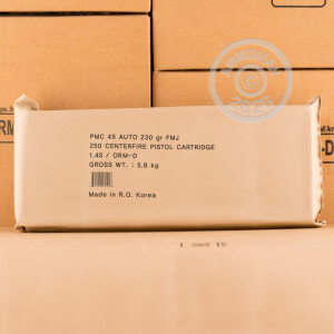 Image of bulk .45 Automatic pistol ammunition at AmmoMan.com.