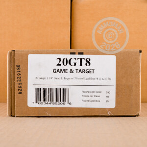 Photograph of Fiocchi 20 Gauge #8 shot for sale at AmmoMan.com