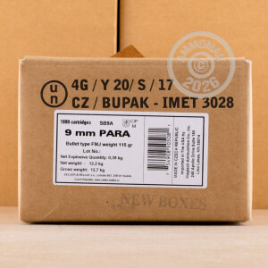 Photo of 9mm Luger FMJ ammo by Sellier & Bellot for sale at AmmoMan.com.