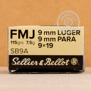 Image of 9mm Luger pistol ammunition at AmmoMan.com.