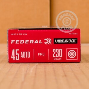Image of Federal .45 Automatic pistol ammunition.