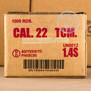 Photograph showing detail of 22 TCM ARMSCOR PRECISION 40 GRAIN JHP (50 ROUNDS)