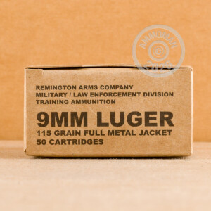 Image of the 9MM LUGER REMINGTON MIL / LE CONTRACT OVERRUN 115 GRAIN FMJ (500 ROUNDS) available at AmmoMan.com.