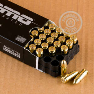 Image of 9mm Luger pistol ammunition at AmmoMan.com.
