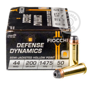 Image of the 44 MAGNUM FIOCCHI 200 GRAIN SJHP (500 ROUNDS) available at AmmoMan.com.