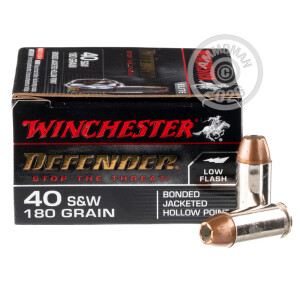 Photo detailing the 40 S&W WINCHESTER SUPREME ELITE BONDED PDX1 180 GRAIN JHP (20 ROUNDS) for sale at AmmoMan.com.