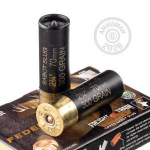 Image of the 12 GAUGE FEDERAL FREIGHT TRAIN COPPER 2-3/4" 300 GRAIN SABOT SLUG (50 ROUNDS) available at AmmoMan.com.
