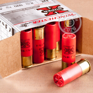 Photograph showing detail of 12 GAUGE WINCHESTER SUPER-X 2-3/4" 1-1/4 OZ. #4 SHOT (25 ROUNDS)