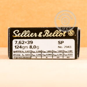 Image of the 7.62X39 SELLIER & BELLOT 124 GRAIN SP (600 ROUNDS) available at AmmoMan.com.