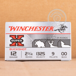 Image of 12 GAUGE WINCHESTER SUPER-X 2-3/4" 9 PELLET 00 BUCKSHOT (250 ROUNDS)