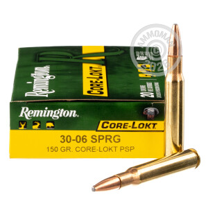 Image of the .30-06 SPRINGFIELD REMINGTON CORE-LOKT 150 GRAIN SP (20 ROUNDS) available at AmmoMan.com.