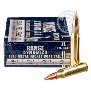 Image of .308 WINCHESTER FIOCCHI 150 GRAIN FMJ-BT (20 ROUNDS)