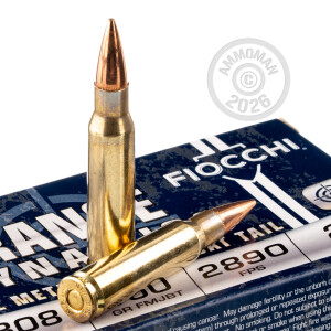 Photo detailing the .308 WINCHESTER FIOCCHI 150 GRAIN FMJ-BT (20 ROUNDS) for sale at AmmoMan.com.