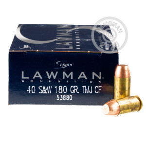 Photo detailing the 40 S&W SPEER 180 GRAIN TMJ (1000 ROUNDS) for sale at AmmoMan.com.