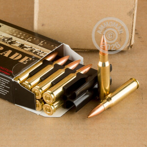 Image detailing the brass case on the Nosler Ammunition ammunition.