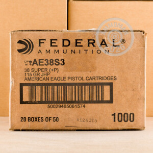 Image of the 38 SUPER FEDERAL AMERICAN EAGLE 115 GRAIN JHP (50 ROUNDS) available at AmmoMan.com.