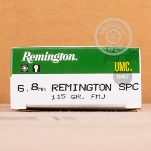 Photograph showing detail of 6.8MM SPC REMINGTON UMC 115 GRAIN FMJ (200 ROUNDS)