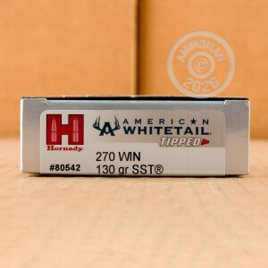 Image of the 270 WIN HORNADY AMERICAN WHITETAIL TIPPED 130 GRAIN SST (20 ROUNDS) available at AmmoMan.com.