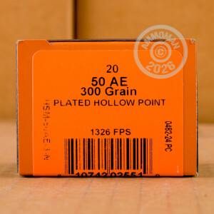 A photo of a box of HSM Ammunition ammo in 50 Action Express.