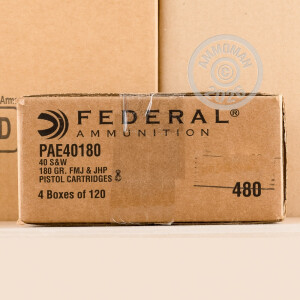 Image of the .40 S&W FEDERAL AMERICAN EAGLE COMBO 180 GRAIN FMJ/JHP (120 ROUNDS) available at AmmoMan.com.