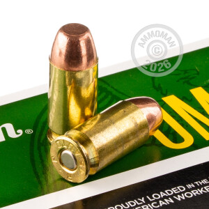 Photograph showing detail of .45 ACP REMINGTON UMC 185 GRAIN MC (50 ROUNDS)