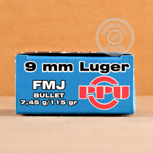 Photo detailing the 9MM PRVI PARTIZAN 115 GRAIN FULL METAL JACKET (1000 ROUNDS) for sale at AmmoMan.com.