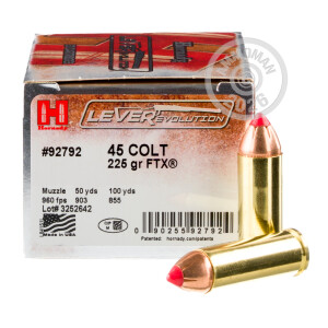 Image of 45 COLT HORNADY LEVEREVOLUTION 225 GRAIN FTX AMMO (200 ROUNDS)