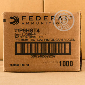 Image of Federal 9mm Luger pistol ammunition.