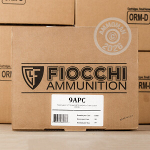 Photograph showing detail of 9MM FIOCCHI 124 GRAIN TRUNCATED FMJ (50 ROUNDS)