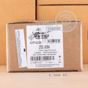 Image of 40 S&W MAGTECH 180 GRAIN FMJ FLAT NOSE #MP40B (1,000 Rounds)