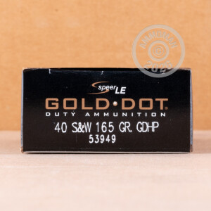Photograph showing detail of 40 S&W SPEER LE GOLD DOT 165 GRAIN JHP (50 ROUNDS)